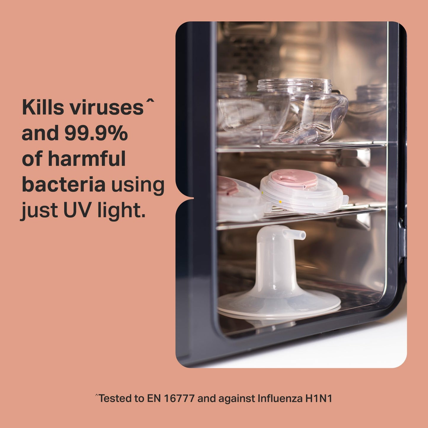Tommee Tippee Ultra UV Steriliser, Dryer and Storage, White, for Baby Bottles and Accessories, Steam-Free to Kill Viruses^ and 99.9% of Harmful Bacteria