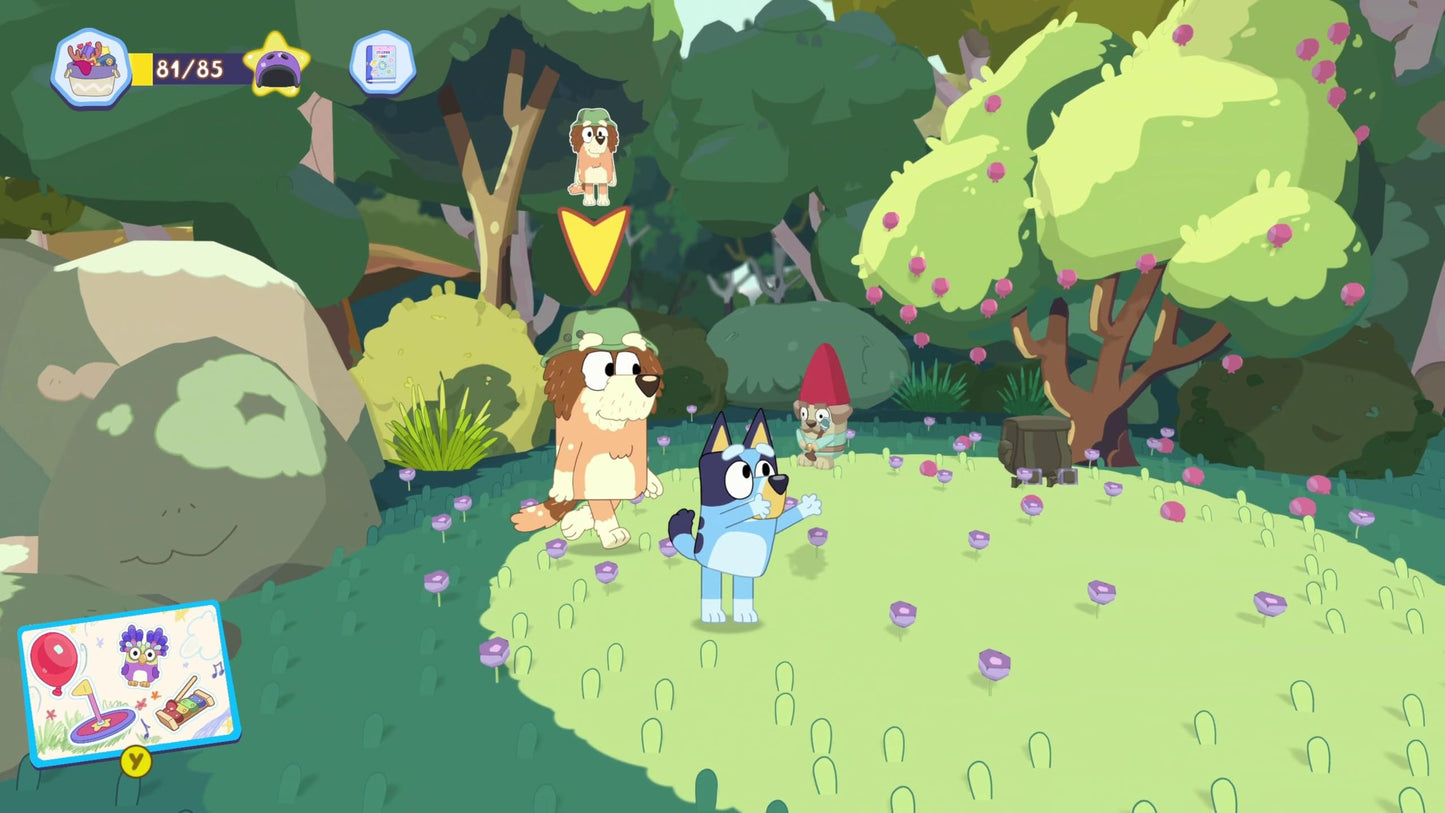 Bluey: The Videogame for Nintendo Switch by Outright Games, showing colorful game cover with Bluey and friends.
