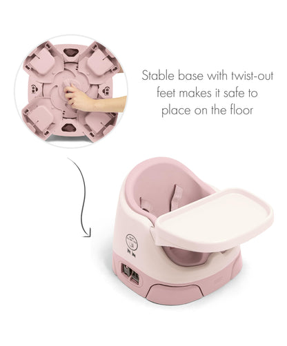 Mamas & Papas Baby Bug Booster Seat for Dining, Detachable Tray, Harness, Adjustable Seat and Non-Slip Feet, Blossom (Pink)