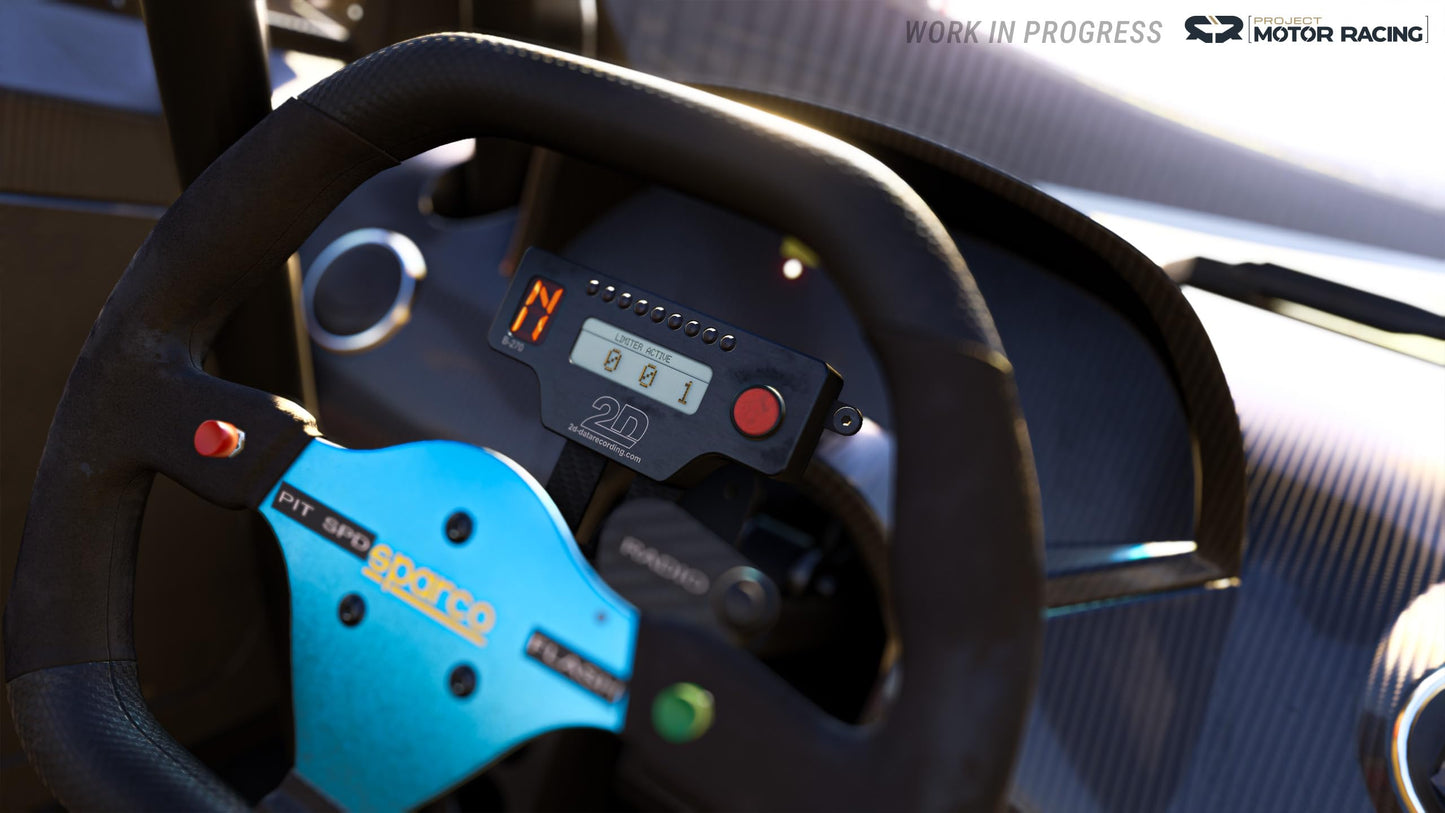 PS5 game cover for Project Motor Racing by GIANTS Software GmbH, featuring racing cars on the cover art.