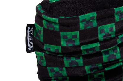 Minecraft Boys Slipper Boots Kids Creeper Gamer Fleece Lined Slippers for Gamers House Shoes Black/Green 6 UK