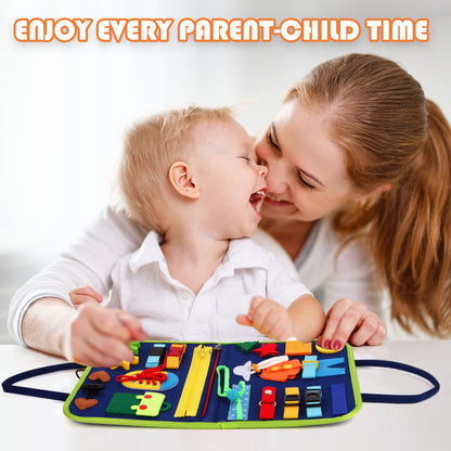 Hooku Busy Board for Toddlers, Montessori Toys for 3 Year Olds, Learning toys for 3 Year Olds, Baby Sensory Toys for 3 Year Old, Fine Motor Skills Toys, Toddler Travel Toys, Baby Gifts