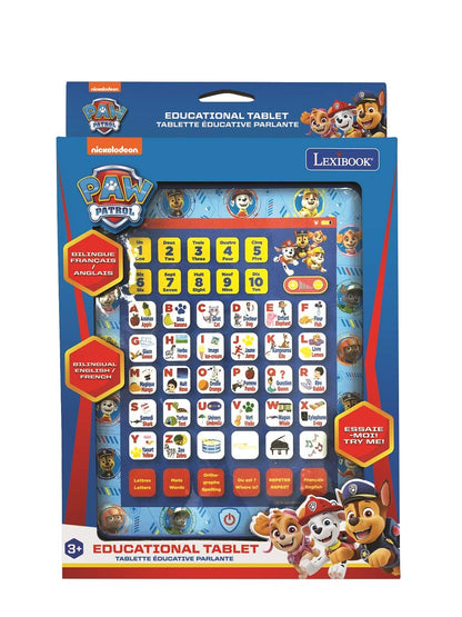 LEXIBOOK, Paw Patrol, Educational Bilingual Interactive Learning Tablet, Toy to learn alphabet letters numbers words spelling and music, English/French, Blue, JCPAD002PAi1