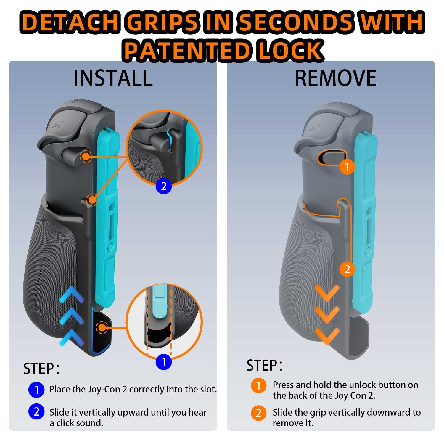 IFYOO NexGrip ergonomic grip set for Nintendo Switch 2 Joy-Con controllers, black, with grip case and accessories for comfortable gaming.
