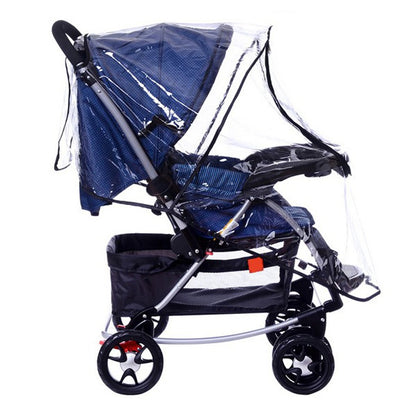 Universal Stroller Rain Cover for Pushchair Buggy Pram Baby Travel Weather Shield Rainproof Dustproof Windproof Rain Cover with Canopy and Zipper Door