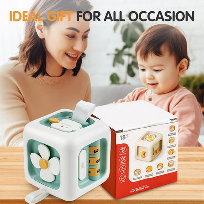VoMii Baby Toys, Activity Busy Cube Toys, Baby Montessori Toys for 1 Year Old, Sensory Toys for Toddlers, Baby Travel Toys Educational Learning Toys Kids Birthday Gift for 12-24 Months