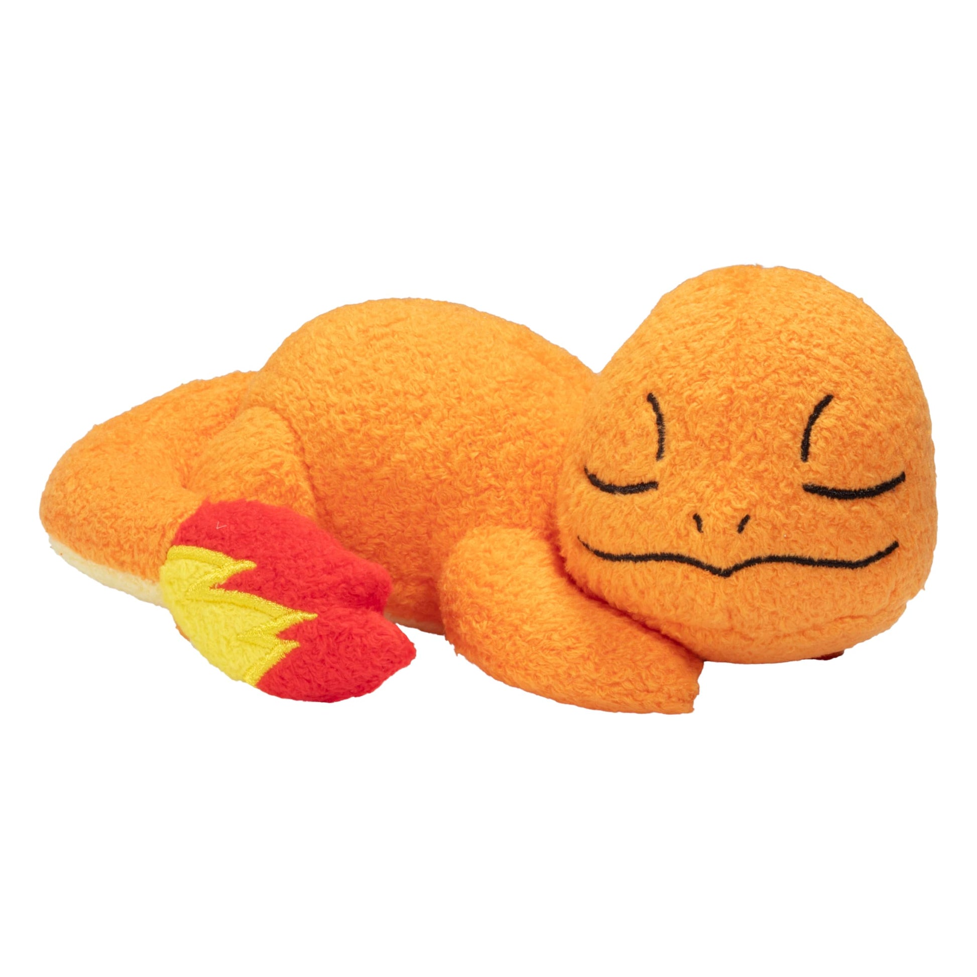 5-inch Pokémon sleeping plush toys featuring Bulbasaur, Charmander, and Squirtle arranged together on a soft surface.