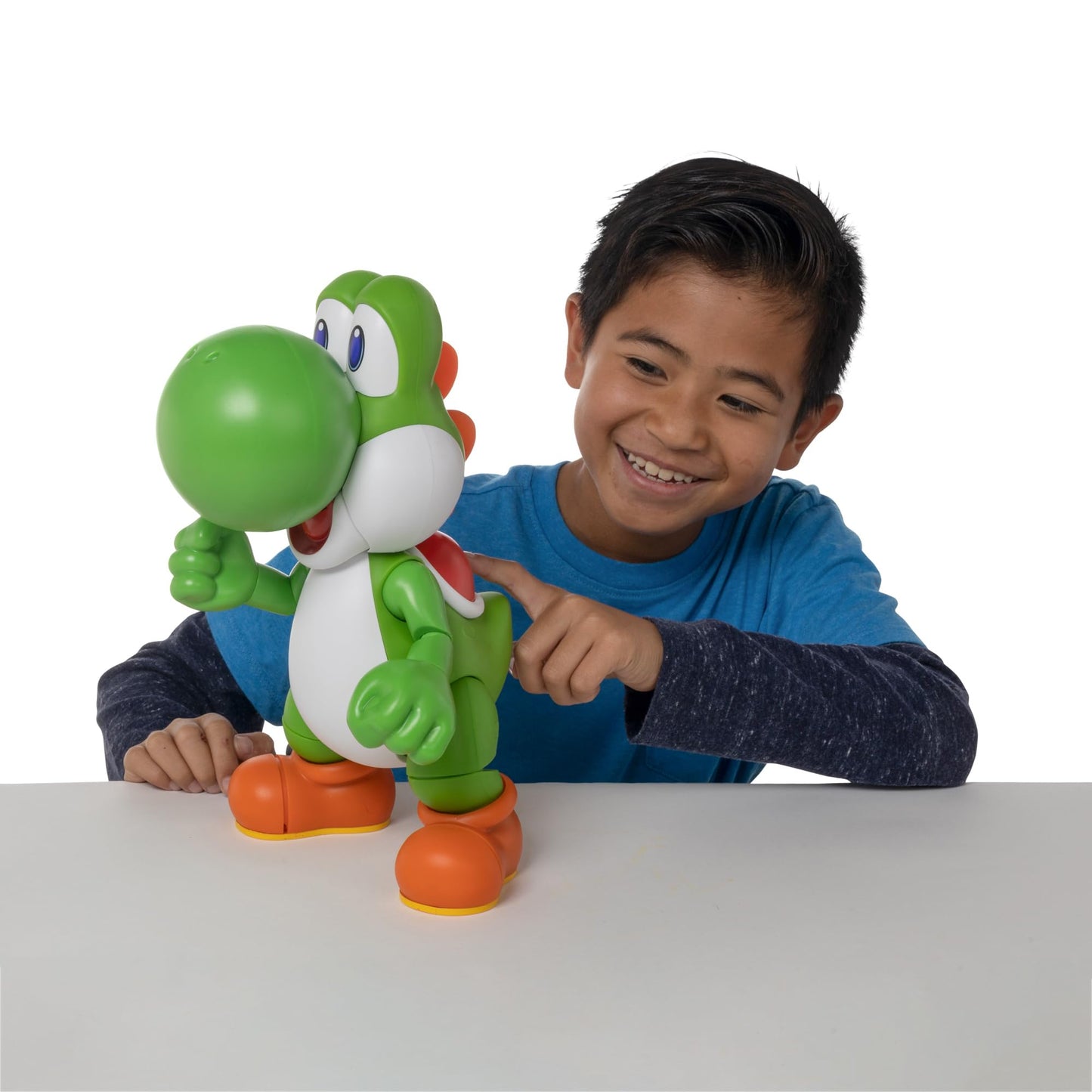 Super Mario Nintendo Yoshi plush toy, 14-inch character with motion-activated sounds, 13 points of articulation, and colorful details.