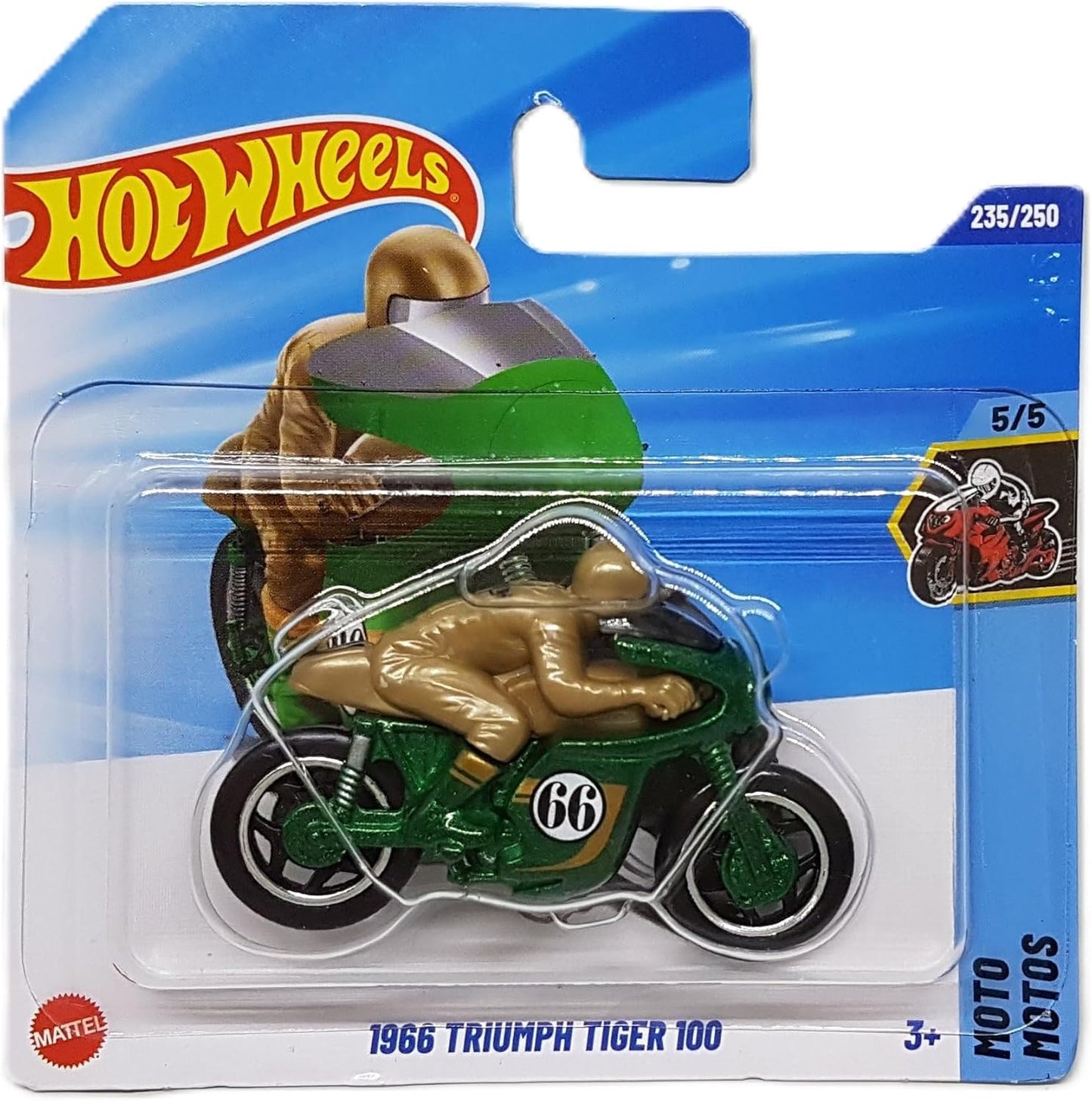 Hot Wheels - 1966 Triumph Tiger 100 - HW Moto 5/5 - JBC32 - Short Card - TH Treasure Hunt - Motorcycle - Mattel 2025 - Officially Licensed Triumph Model from the 2025 Moto Series (235/250) - 1:64