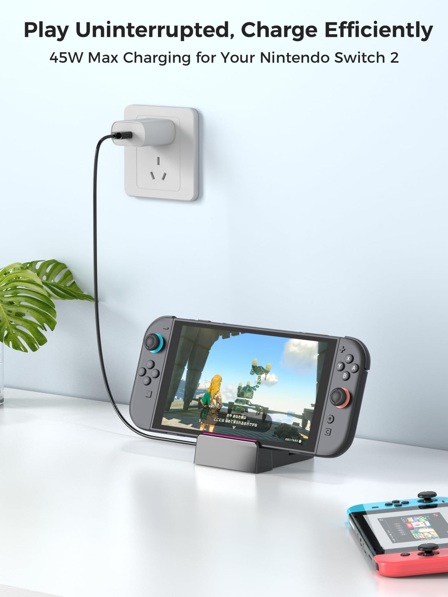QJYKIONE portable Nintendo Switch 2/1 OLED docking station with 4K HDMI output, supporting latest system, no charger included