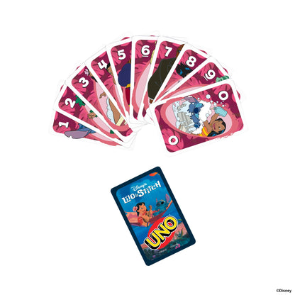 Mattel Games UNO Disney’s Lilo and Stitch Card Game for Kids, Adults & Family with Deck & Special Rule Inspired by the Movie, JCC10