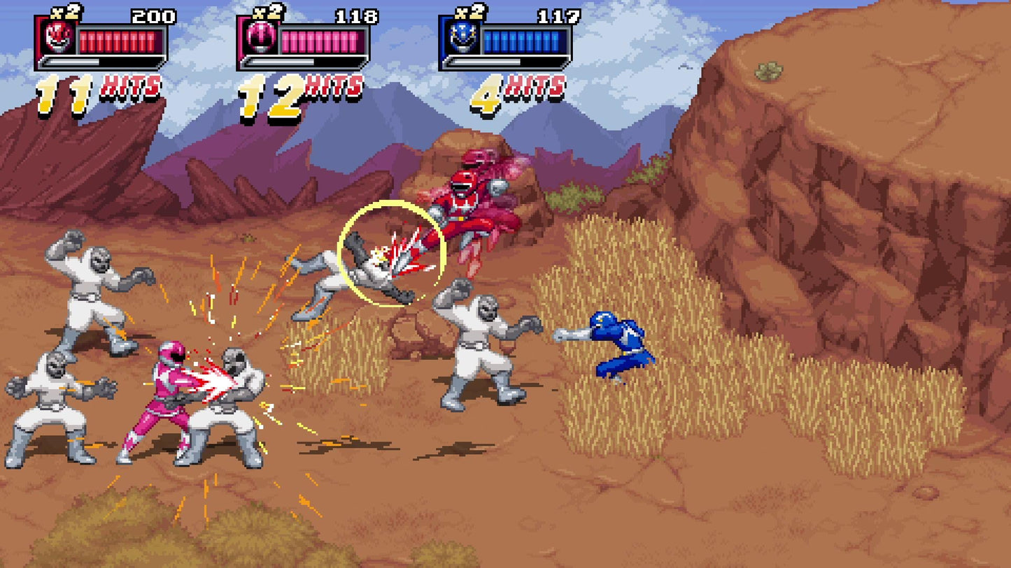 Atari Mighty Morphin Power Rangers Ritas Rewind Switch game cartridge with colorful label artwork.