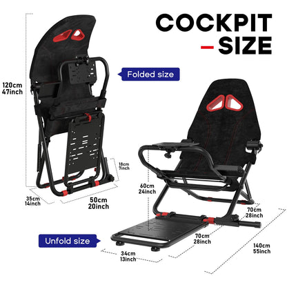 DIWANGUS racing simulator cockpit with foldable seat, steering wheel stand, compatible with Logitech G29, G920, G923, Thrustmaster T248X, PS5, PC