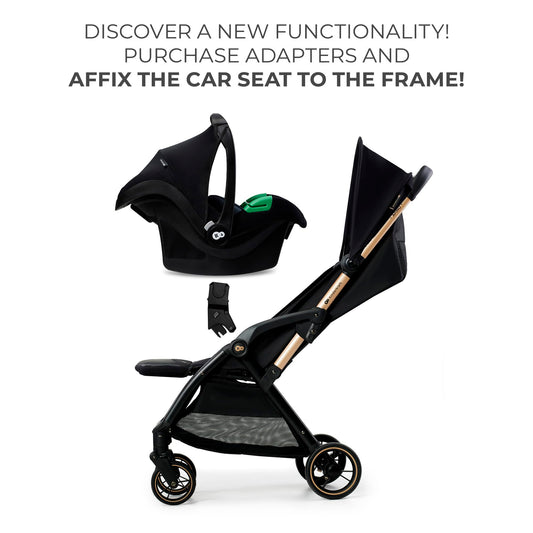 Kinderkraft APINO Buggy up to 22 kg, Reclining Buggy, Stroller, Lightweight - 7.5 kg, Automatic Folding, Adjustable Backrest to Reclining Position, Ideal for Travel, Black