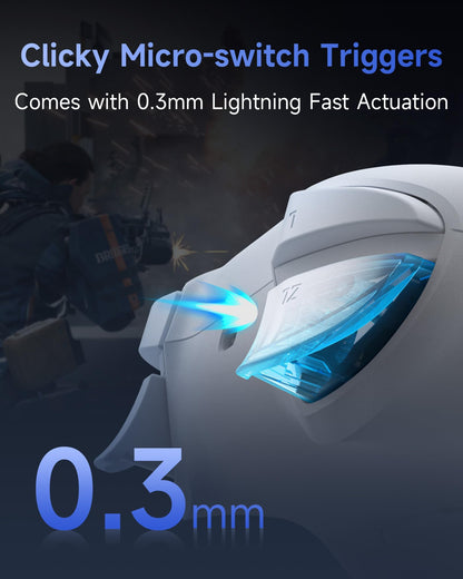 EasySMX S10 Switch and PC controller with anti-drift joystick, mechanical buttons, 6-axis gyro, Bluetooth, RGB lighting, and swappable D-pad.