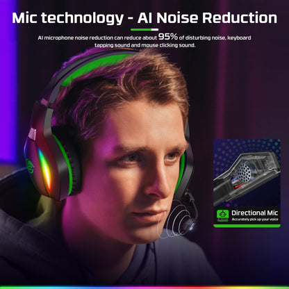 Fachixy FC100 Gaming Headset for PS4, PS5, PC, Xbox, Switch, Gamer Headset with Mic, Gaming Headphones with Microphone, Noise Cancelling Headphones with 3.5mm Jack