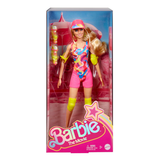 Barbie THE MOVIE, Margot Robbie as Barbie Doll, inLine Skating Outfit, iconic look from the film, neon skate gear, HRB04