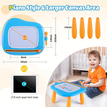 Smasiagon Toddler Toys for 1 2 3 Year Old Boys, Magnetic Drawing Board Doodle Pad for Toddlers 1-3, Educational Learning Travel Toys for Baby Boys Girls Birthday (Blue)