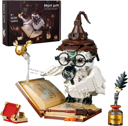 Ideas Magic World Owl Building Set, Compatible with Lego Animal MOC Potter Toy with 1162 PCS, Collectible Harry Bird Model with Light Effect, for Adults Fans for Boys and Girls Aged 8+