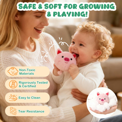 URMYWO Baby Toys 6 to12 Months Sensory Toy with Farm Animals Rattle Toys,Baby Mirror,Crinkle Paper,A Farm Mat,Montessori Toys Baby for Toddler 1-3 Year