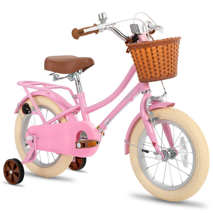 STITCH Manchi 14 Inch Kids Bike for Age 3 4 5 Girls, 14 Inch Wheel Girls Bike With Basket & Stabilisers,Pink…