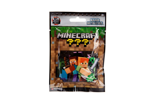 MINECRAFT NANOFIGS BLIND BAG ASSORTMENT of 1.65 inch Die Cast action figure characters to collect play and display. Perfect for gift and collector, pocket money friendly and ideal for party favours