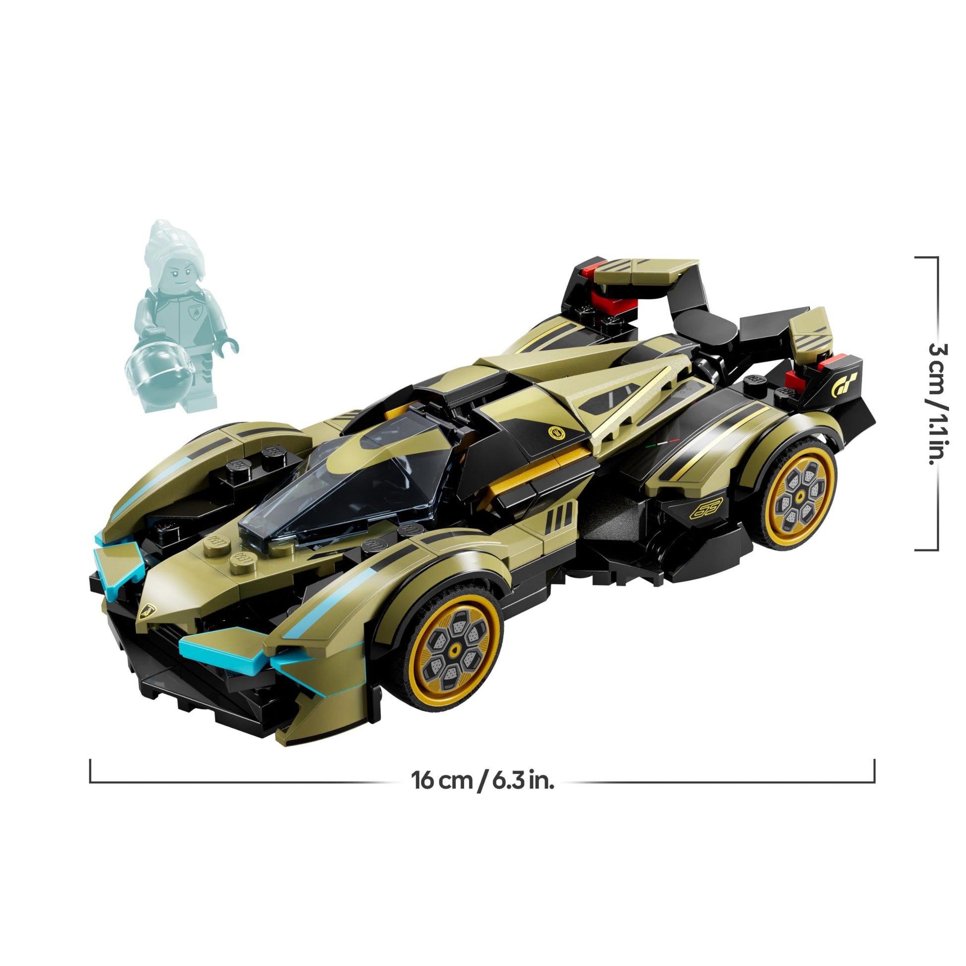 LEGO Speed Champions Lamborghini V12 Vision GT toy car model set displayed with vibrant details and buildable features.