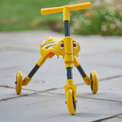 Scuttlebug 3-Wheel Foldable Ride-On Tricycle for 1+ Year Old Boys and Girls, Bumblebee Trike, Antennae Handlebar, Develop Your Toddler’s Balance and Motor Skills, Fun with No Surface Scratches