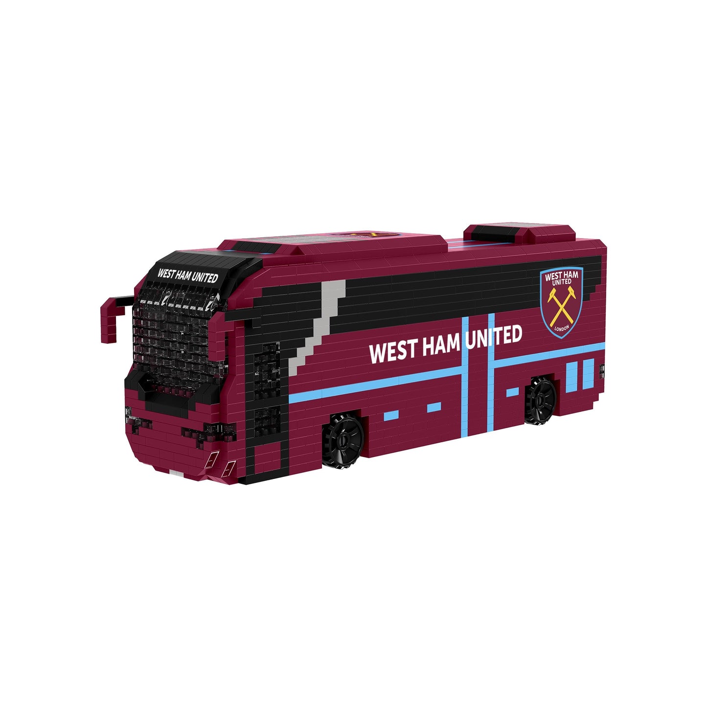 FOCO Officially Licensed West Ham United FC Football BRXLZ Bricks 3D Coach Toy Model - Premier League Construction Toy - 1347 Pieces - Ages 12+ - Sports Merchandise