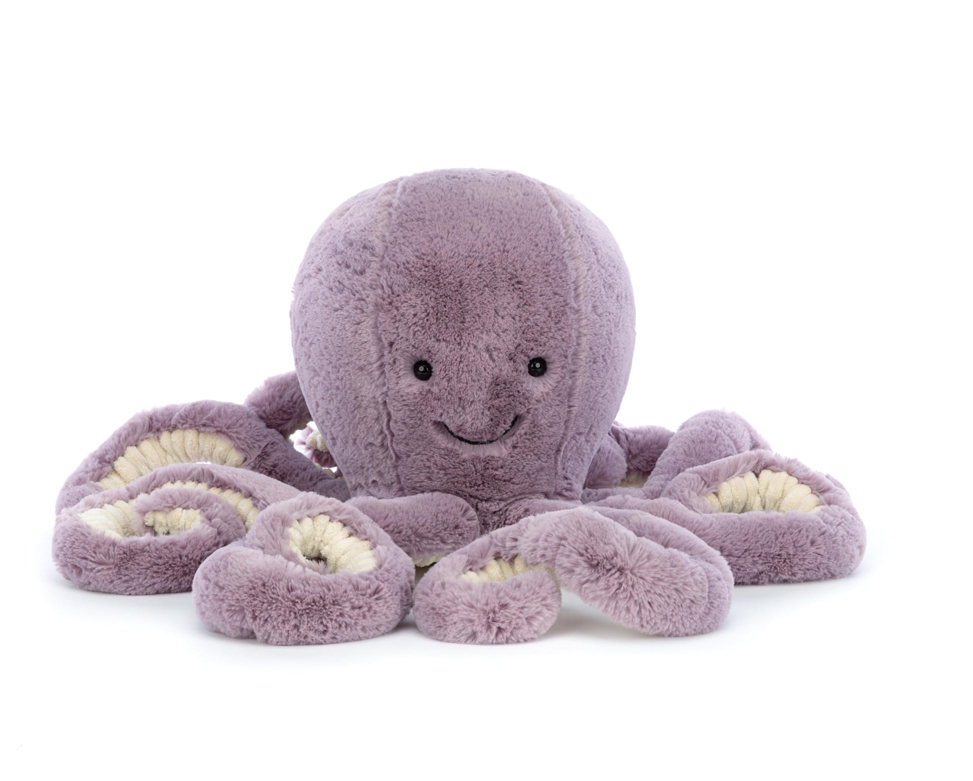 Soft Jellycat Maya Octopus plush toy, 32 cm tall, with vibrant colors and playful tentacles, perfect for cuddling.