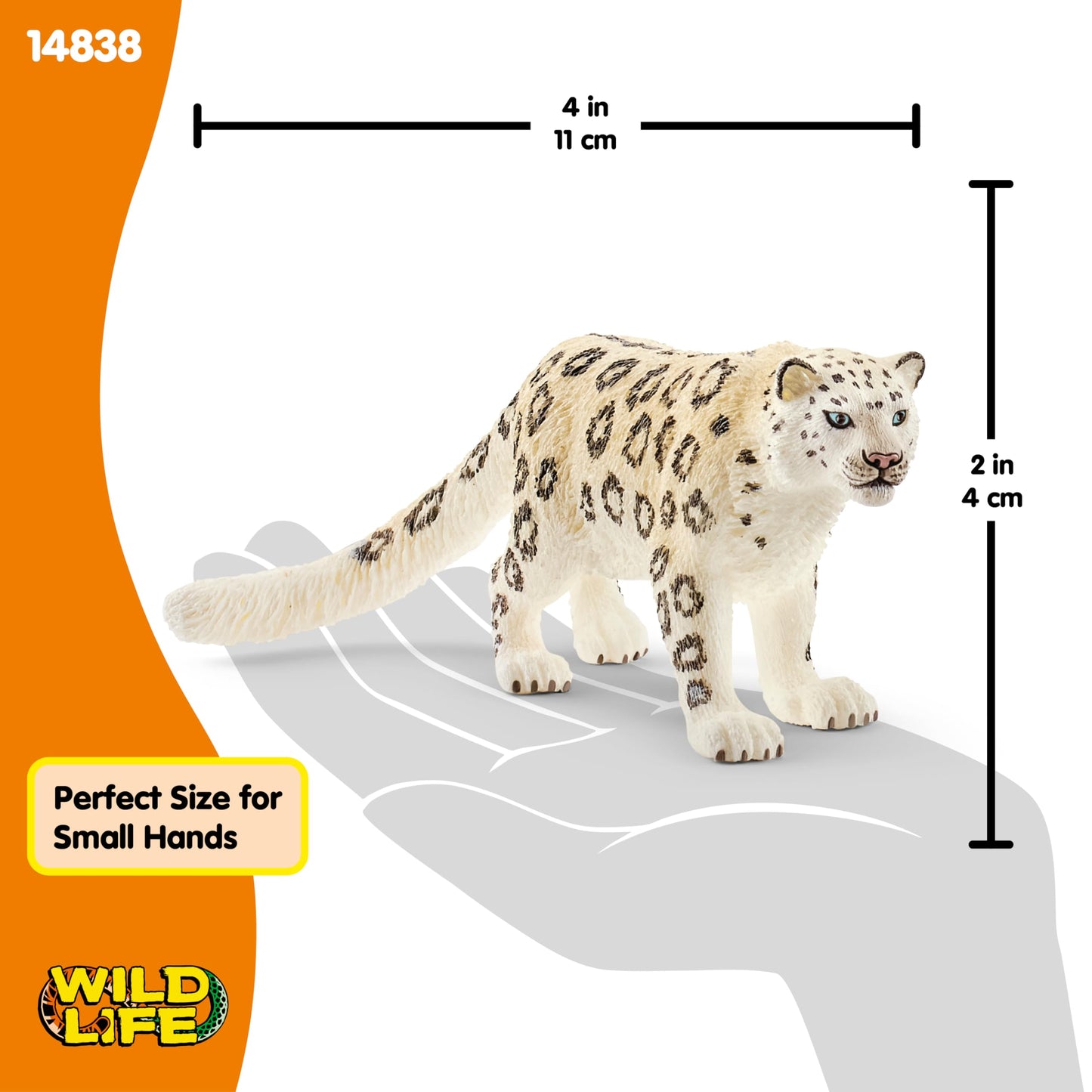 SCHLEICH 14838 Snow Leopard Wild Life Toy Figurine for children aged 3-8 Years