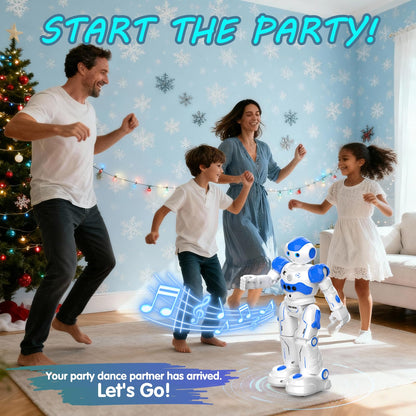 Pup Go Smart RC AI Robot Toy for Kids 3+, Early for Boys, Singing Dancing Interactive Talking Gesture Sensing Remote Control, STEM Educational Autistic (Blue)