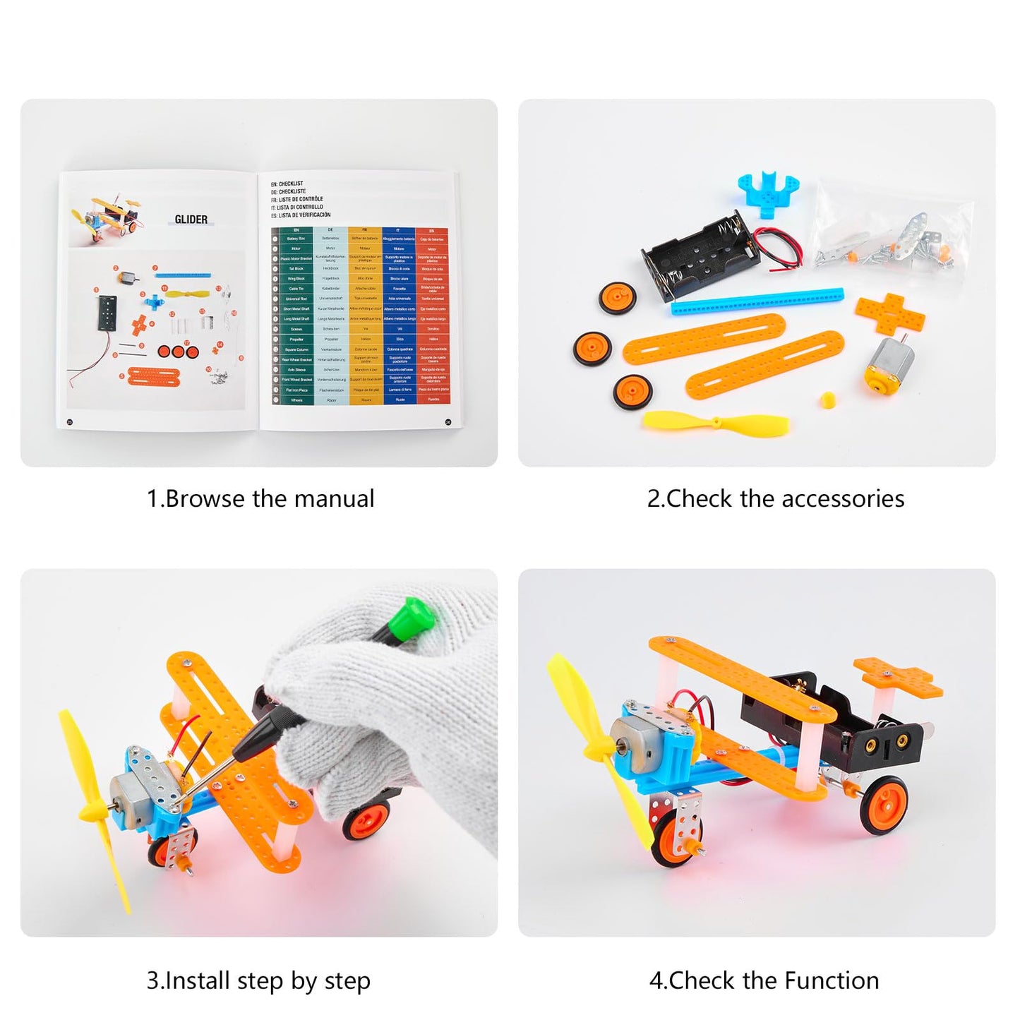 SCIENCE DIARY STEM robot building kit for kids with motor and tools, educational engineering experiment set for boys and girls.