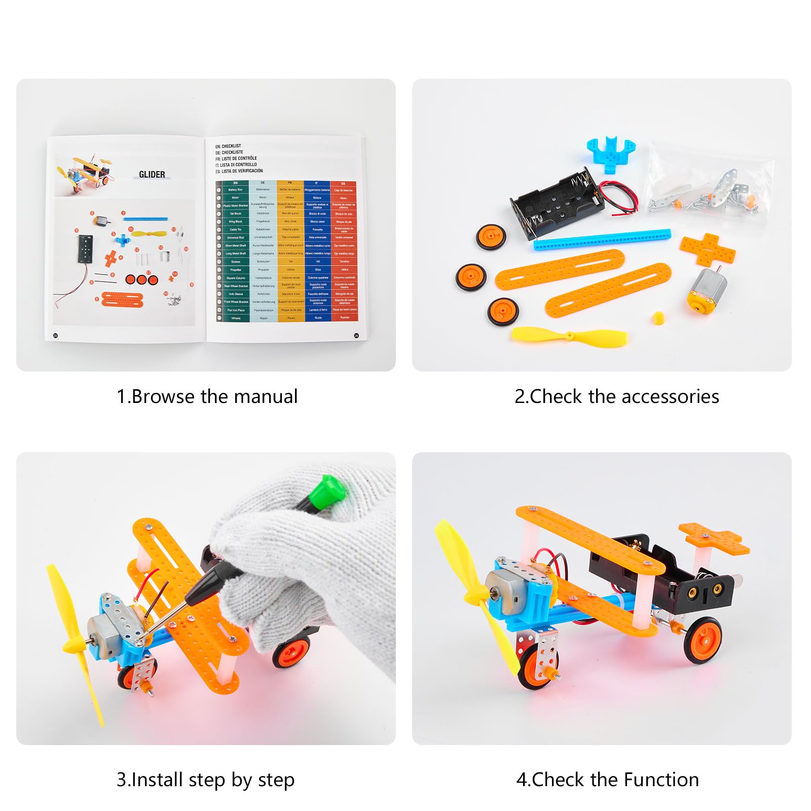SCIENCE DIARY STEM robot building kit for kids with motor and tools, educational engineering experiment set for boys and girls.