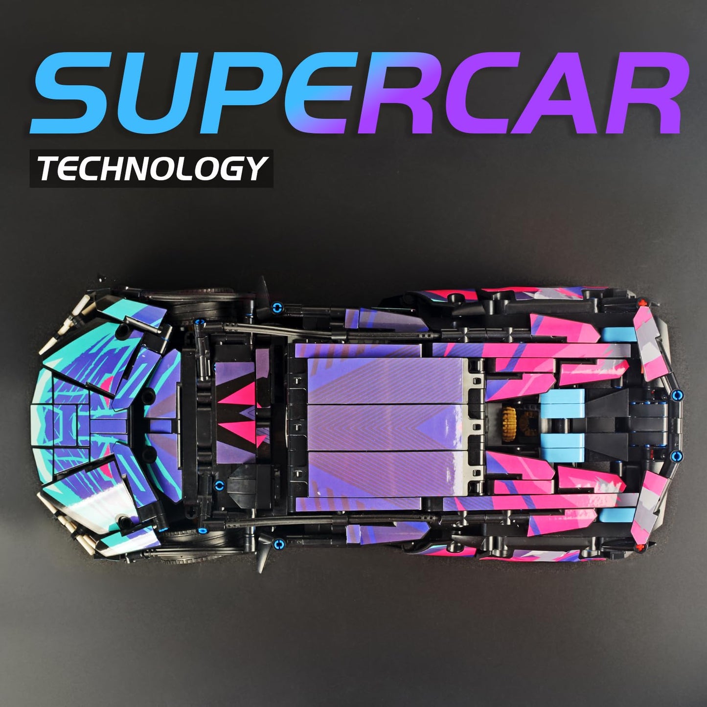 MOCBROPCS Remote Control Car Building Set, 1:14 Technical Sports Racing Car Building Kit, with Motors and Rechargeable Battery, Toys Gift for Adults & Boys Age 12+ (1314 PCS)