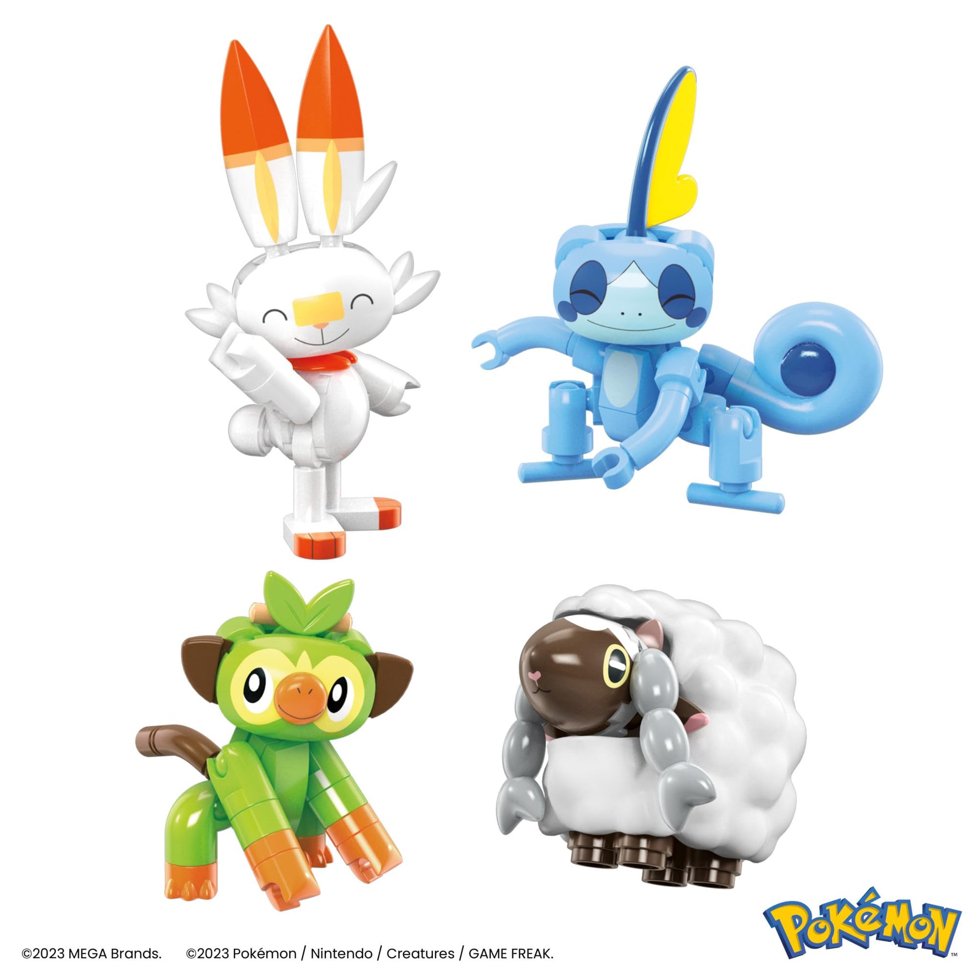 MEGA Pokémon action figure building set with 191 pieces, featuring Pikachu, Charmander, and Squirtle for kids.