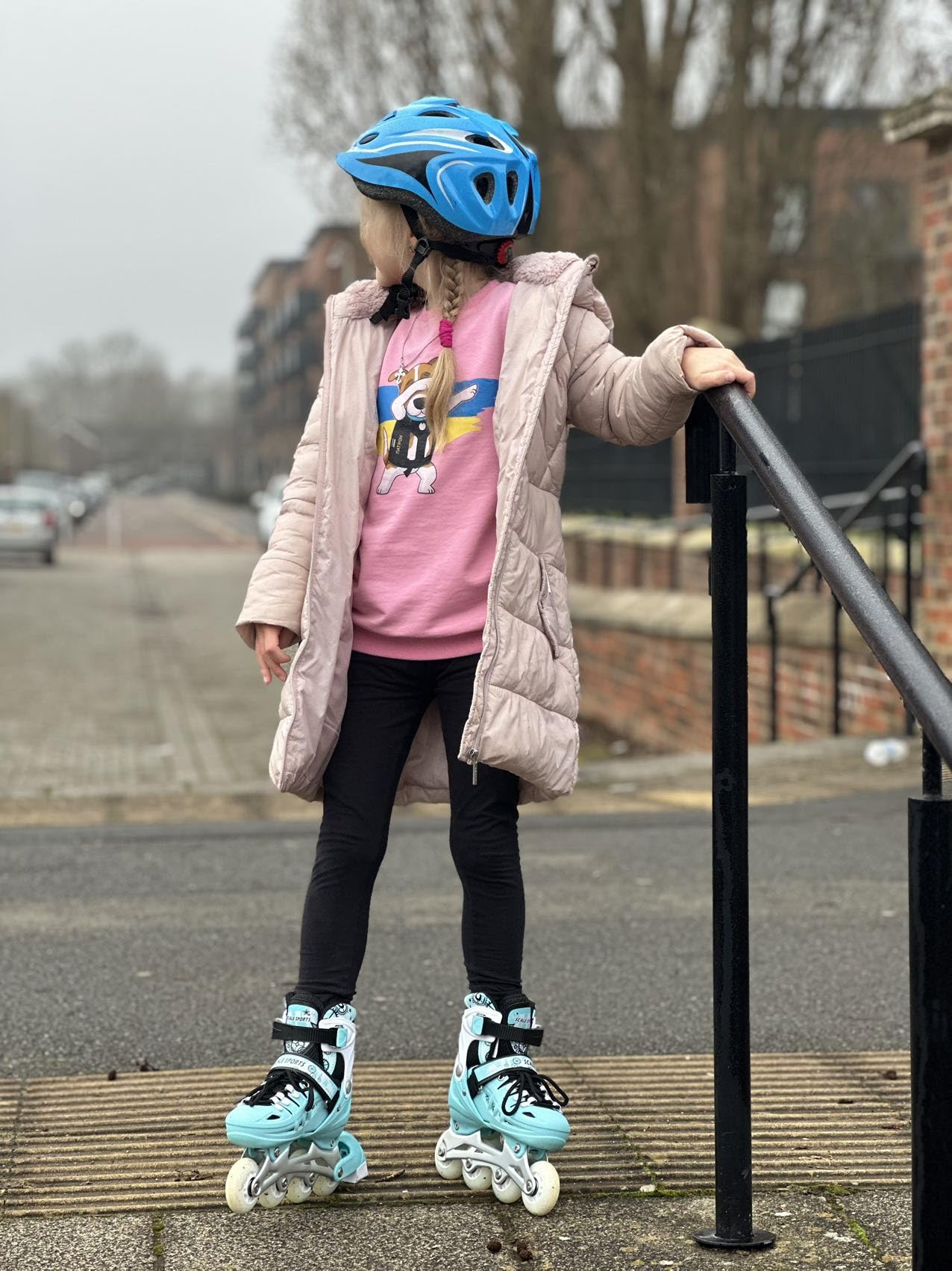 Scale Sports - Adjustuble Roller Skates with light up wheels for children and adults - Kids Inline Roller Skates (purple, UK 5-7 (EU 38-41) L)