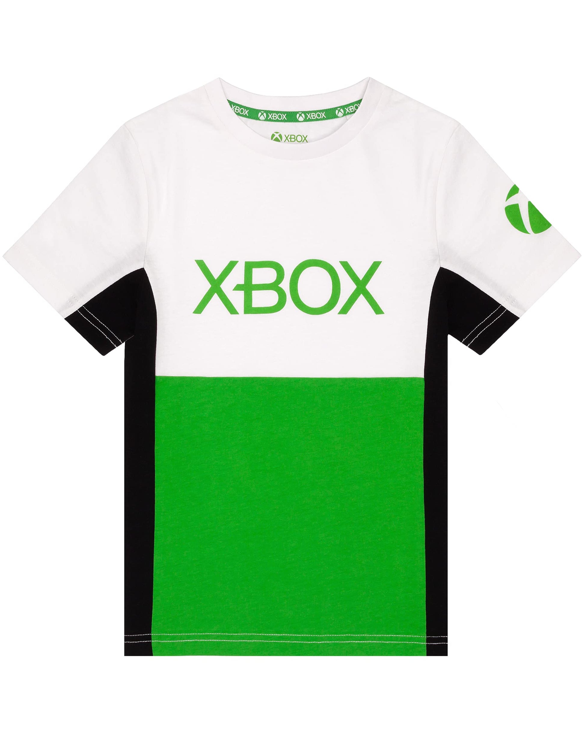 Green Xbox logo T-shirt for kids aged 11-12, featuring a game-themed design for boys and girls, children gamers clothing.