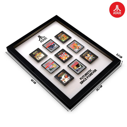 Official Atari 3D Wall Art, Authentic Cartridges Collection for Gaming Setup, Gamer Wallpaper, Gaming-Room Decor and Wall Stickers, Black Frame - ThumbsUp!