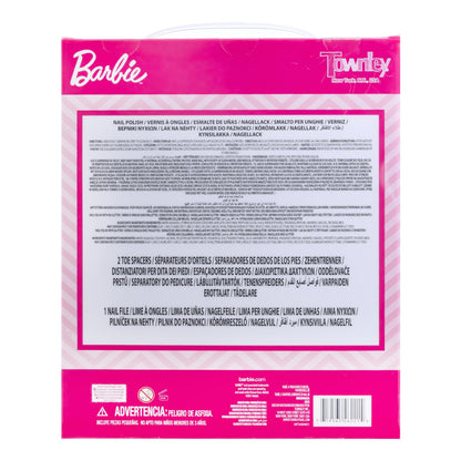 Barbie 18 Piece Set Kids Water Based Nail Polish Makeup Set, Includes 15 Nail Polishes with 2 Toe Spacer and 1 Nail File for Girls Ages 3+ by Townley Girl