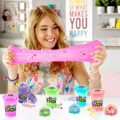 Assorted colorful So Slime SSC 003 Shakers 3-pack by Canal Toys, showing vibrant slime containers with shakers in bright colors.