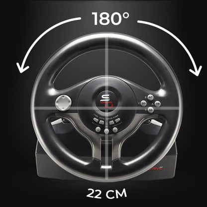 Subsonic Superdrive - Racing Steering Wheel Driving Wheel SV200 with pedals and shift paddles for Nintendo Switch - PS4 - Xbox One - PC