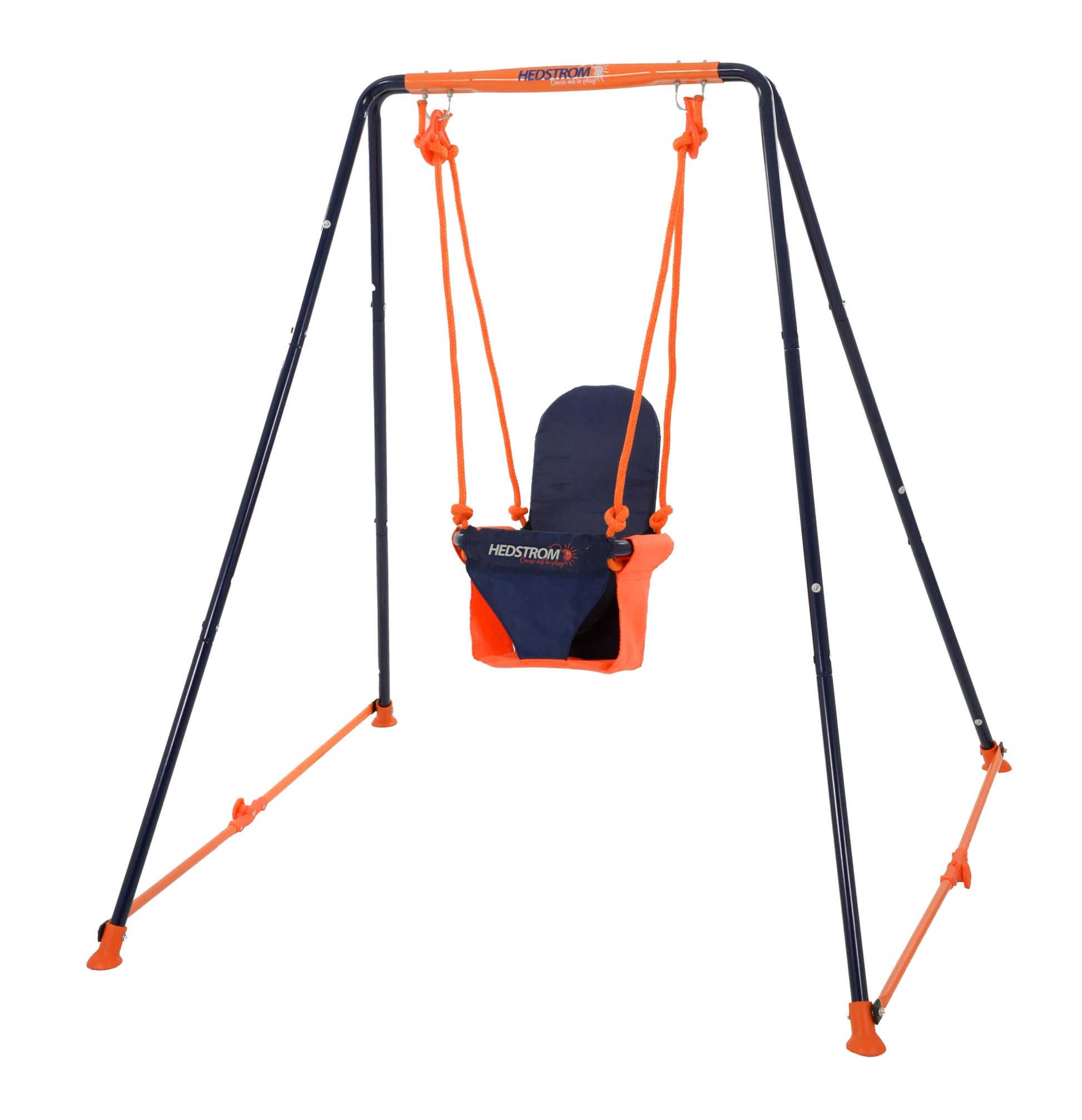 Hedstrom Fast Folding Baby Toddler Swing seat outdoors, suitable for 6-36 months, with adjustable toy chair and colorful design
