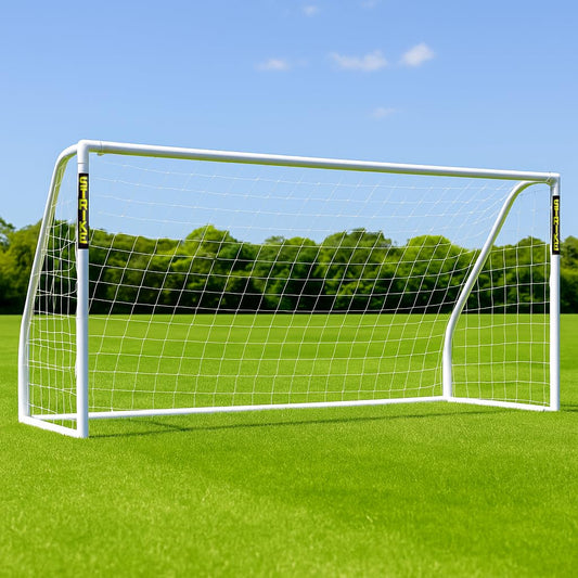 JSH Football Goal | All Weather UPVC Football Goals | Kids Garden Target Net Posts | Easy Assemble | Perfect for Training, Practice & Play | 8ft x 4ft, 8ft x 6ft or 12ft x 6ft (8ft x 6ft)