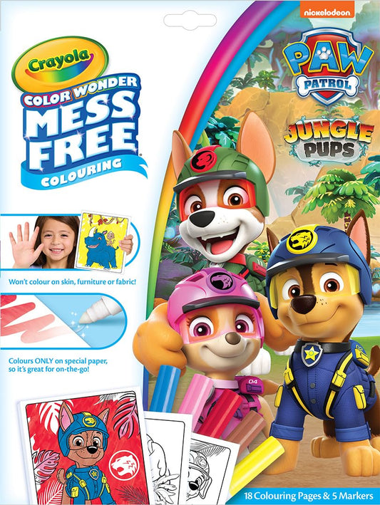 CRAYOLA Color Wonder - Paw Patrol Mess-Free Colouring Book (Includes 18 Colouring Pages and 5 Magic Color Wonder Markers)- Packaging may vary
