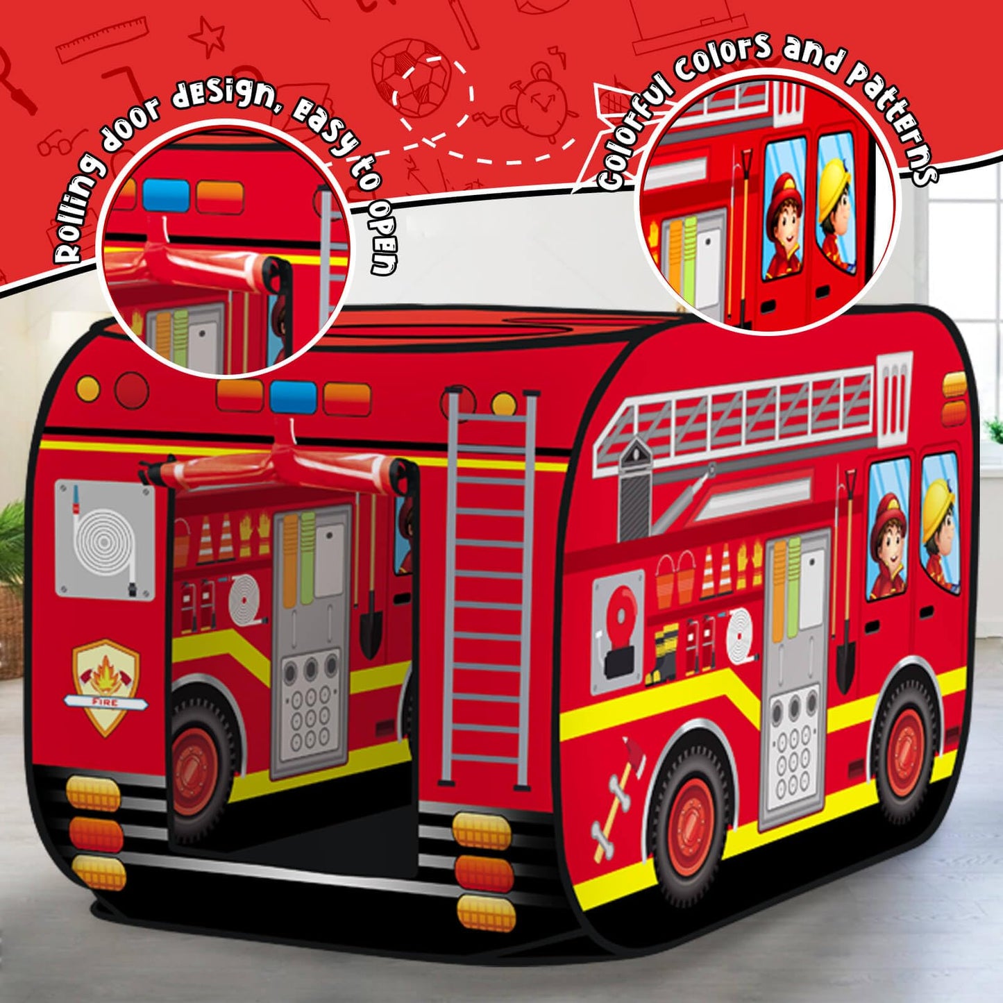 Britik Toys for 3-8 Year Old Kids: Truck Play Tent Pop Up Playhouse Toys for Kids Gifts for 3 4 5 6 7 8 Year Old Boys Girls Toy Presents Foldable Play Tent Set Outdoor Indoor Garden Childrens Toy