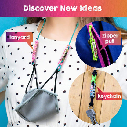 Paracord Bracelet Making Kit with Charms - Art & Craft Gift for KIDS Age 8 9 10 11 12 & Teens 13 14 Year Old. Make Your Own Friendship & Jewellery for Birthday, Travel Activity, Camp & Project