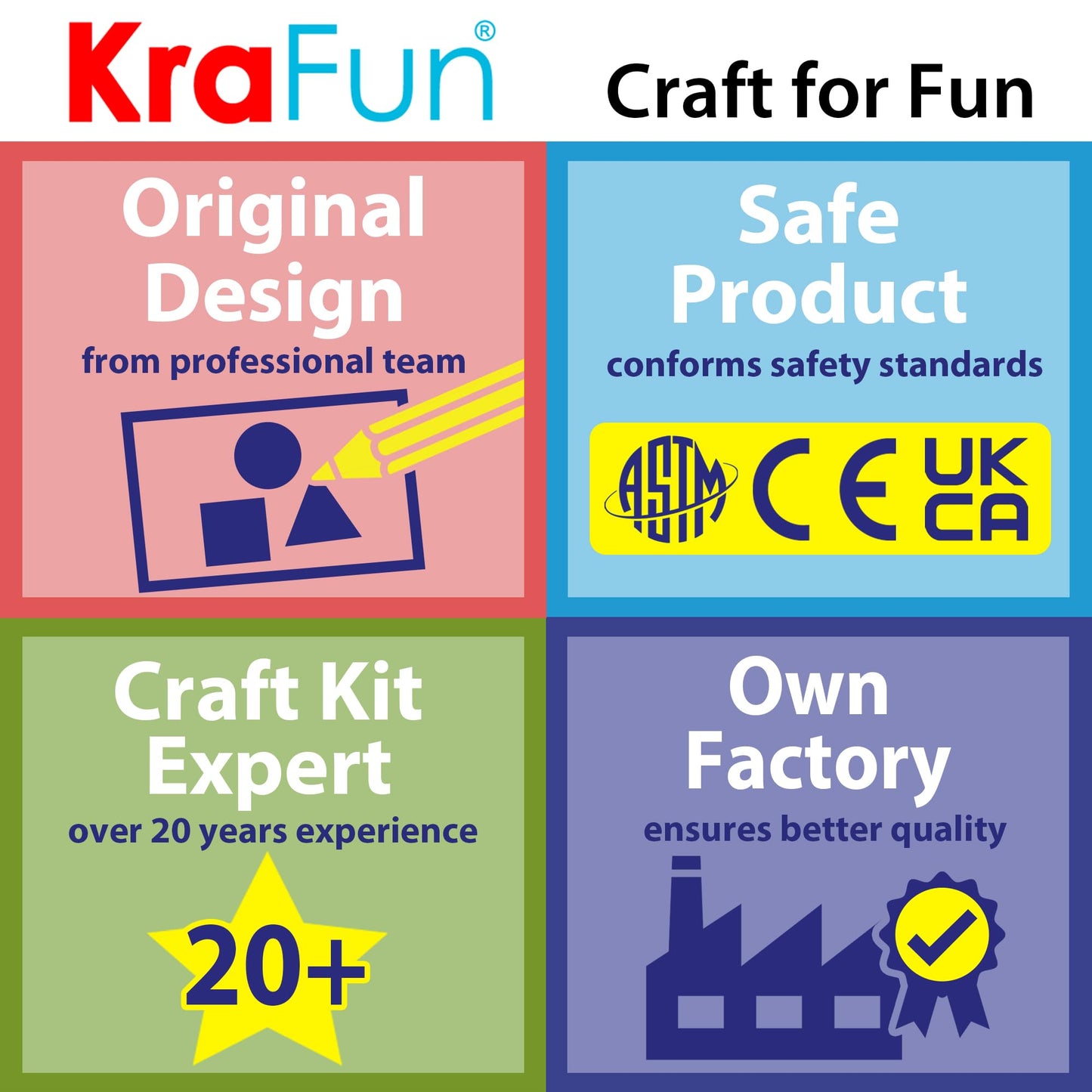 KRAFUN Beginner Embroidery Kit for Kids & Teens Ages 7-12, Simple Patterns with Hoop, Cloth, Threads, Instructions, Educational Craft Gift for Learning Stitches
