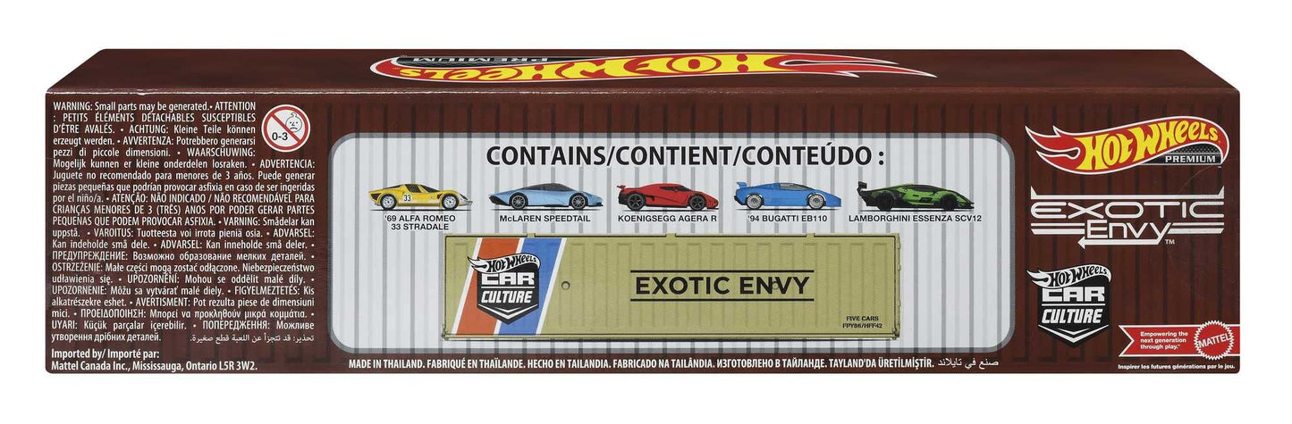 Hot Wheels Premium Car Culture Speed Machines™ 5-Pack of Toy Cars, Full Metal Body, Real Riders™ Tires, 1:64 Scale Sports Cars, Gift for Collectors, HFF42