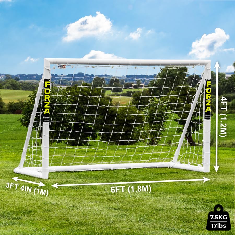 FORZA 6 x 4ft Kids Football Goal - The World’s #1 Garden Goal! | 100% UK-Made, 2 Min Setup, Unbreakable Goalpost + Target & Ball Bundle - Buy Once, Play Forever! (With Target Sheet)